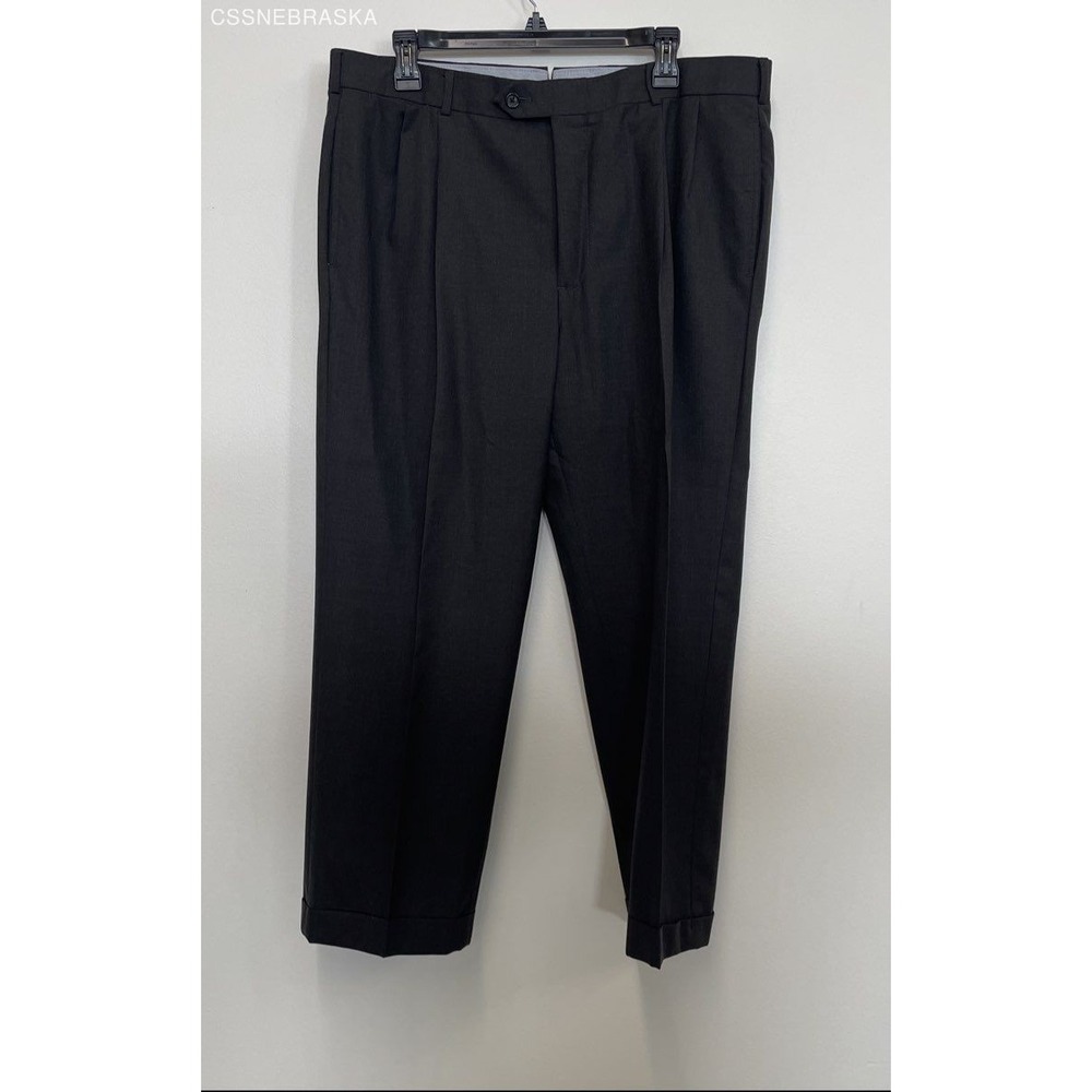 Brooks Brothers Charcoal gray Madison Gray 100% Wool Dress Pants - Size W38